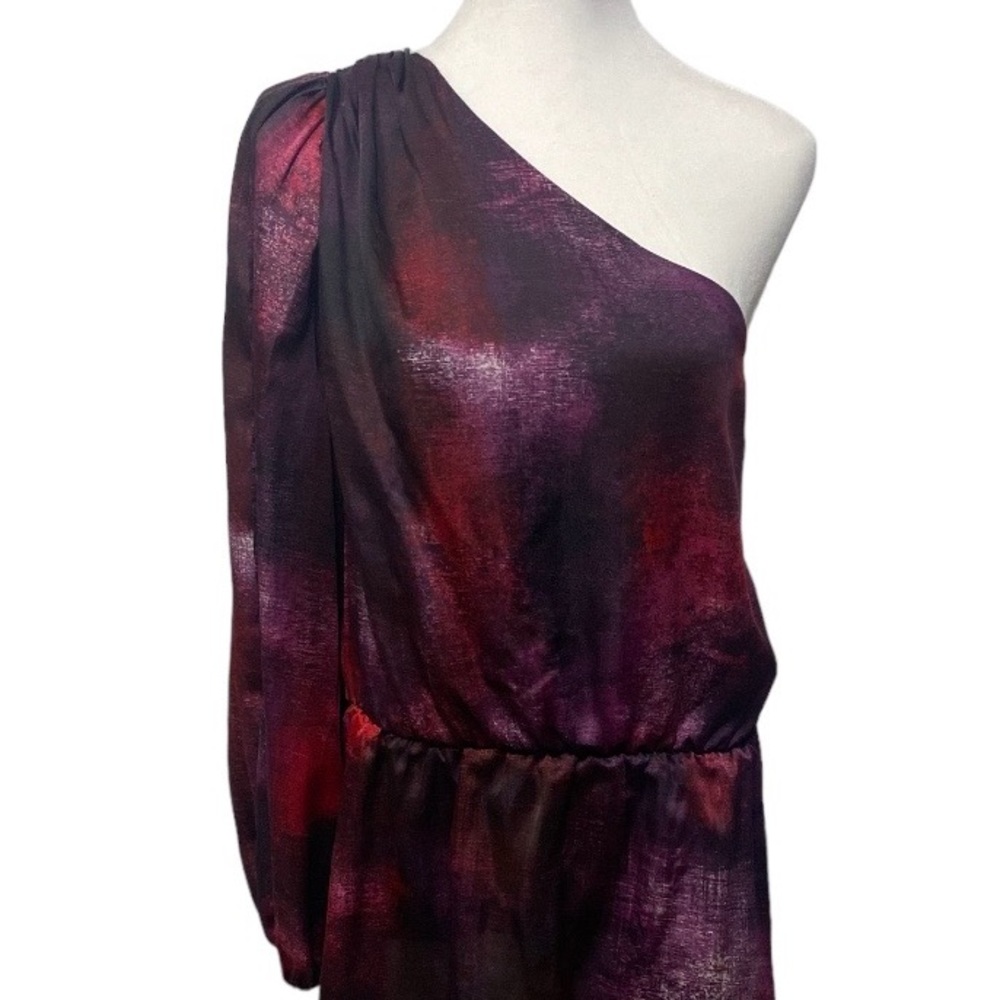 Bisou Bisou Purple Couture One Shoulder Asymmetrical Top Womens Small Whimsigoth - Picture 9 of 9
